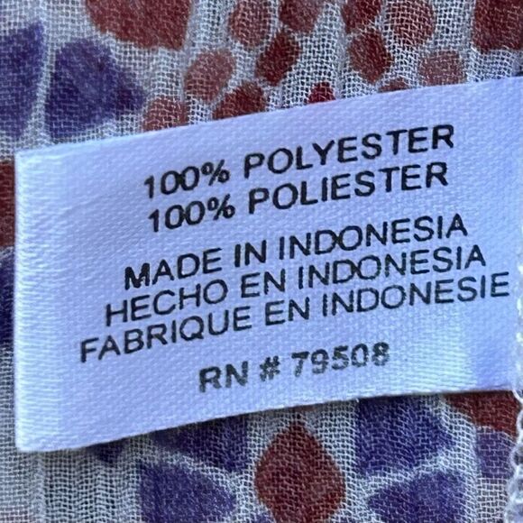 Violet + Claire Tunic Blouse Women's Medium Multicolor Keyhole Long Sleeves - Picture 14 of 15